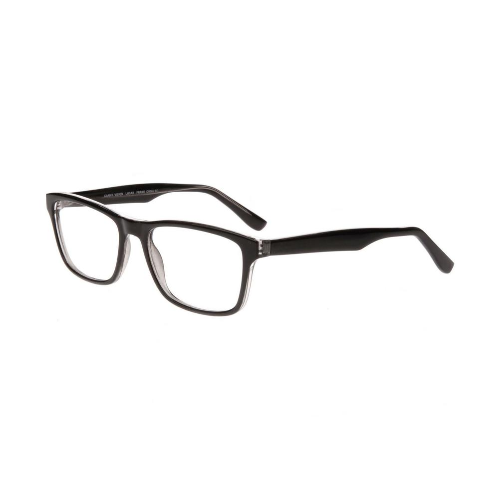 NEW CANNY VISION Black on Crystal LUCAS Eyeglasses 54mm with Case